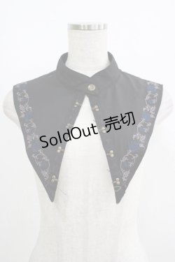 画像1: Ozz oneste / 秋薔薇付け襟  黒×青 H-25-08-13-067-OO-ZA-KB-ZH