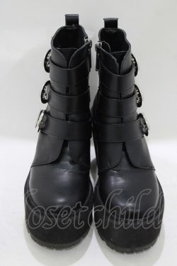 画像1: KILL STAR / ベルト付き厚底シューズ UK4(約23cm) 黒 H-25-08-13-079-SL-SH-KB-ZH