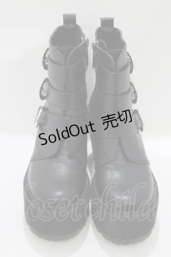 画像1: KILL STAR / ベルト付き厚底シューズ UK4(約23cm) 黒 H-25-08-13-079-SL-SH-KB-ZH