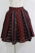 Jane Marple / Regimental StripeとEMBジャガードのゴアードスカート  ネイビー×ワイン H-25-08-13-008-JM-SK-KB-ZH