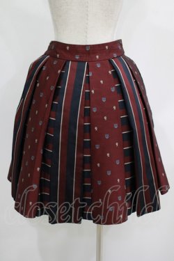 画像3: Jane Marple / Regimental StripeとEMBジャガードのゴアードスカート  ネイビー×ワイン H-25-08-13-008-JM-SK-KB-ZH