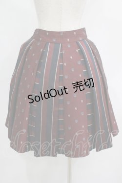 画像3: Jane Marple / Regimental StripeとEMBジャガードのゴアードスカート  ネイビー×ワイン H-25-08-13-008-JM-SK-KB-ZH