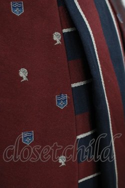 画像4: Jane Marple / Regimental StripeとEMBジャガードのゴアードスカート  ネイビー×ワイン H-25-08-13-008-JM-SK-KB-ZH