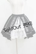 FRILL / ウサギ刺繍バッスルフリルスカート  黒 H-25-08-13-010-HN-SK-KB-ZH