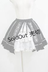 FRILL / ウサギ刺繍バッスルフリルスカート  黒 H-25-08-13-010-HN-SK-KB-ZH