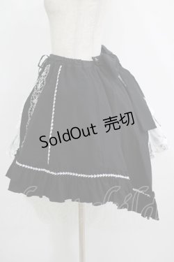 画像2: FRILL / ウサギ刺繍バッスルフリルスカート  黒 H-25-08-13-010-HN-SK-KB-ZH