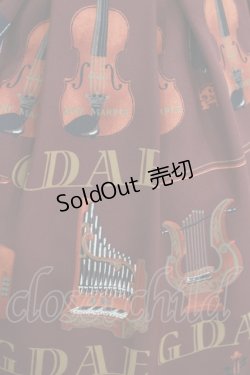 画像4: Jane Marple / バイオリンプリントのミニスカート M ボルドー×ボルドーリボン H-25-08-13-015-JM-SK-KB-ZH