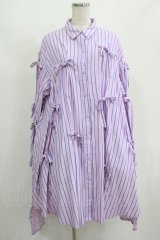 Candy Stripper / WITH RIBBON SHIRTワンピース 2 ラベンダー H-25-08-13-020-PU-OP-KB-ZH