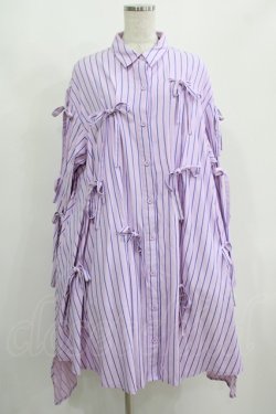 画像1: Candy Stripper / WITH RIBBON SHIRTワンピース 2 ラベンダー H-25-08-13-020-PU-OP-KB-ZH
