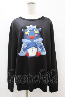 画像1: NieR Clothing / プリントLONG CUTSEW  黒 H-25-08-14-041-PU-TO-KB-ZH