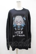 NieR Clothing / プリントSWEAT  XL 黒 H-25-08-14-047-PU-TO-KB-ZH