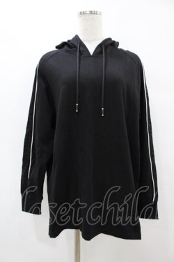 画像1: NieR Clothing / ロゴプリントプルパーカー  黒 H-25-08-14-048-PU-TO-KB-ZH