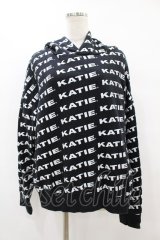 Katie / KATIE LOGO FAB BIG HOODIE  黒 H-25-08-14-049-LO-TO-KB-ZH
