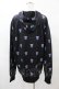 画像2: NieR Clothing / 総柄フードカーディガン  黒 H-25-08-14-051-PU-TO-KB-ZH (2)