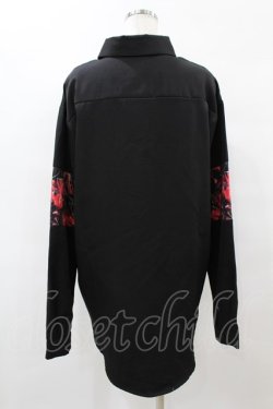画像2: NieR Clothing / プリント切替ブラウス  黒×チェリープリント H-25-08-14-052-PU-BL-KB-ZH