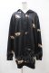 画像1: NieR Clothing / 総柄ZIPパーカー  黒 H-25-08-14-056-PU-TO-KB-ZH (1)
