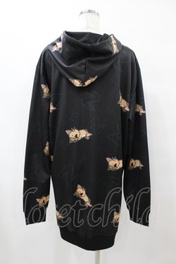 画像2: NieR Clothing / 総柄ZIPパーカー  黒 H-25-08-14-056-PU-TO-KB-ZH