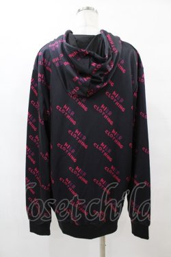 画像2: NieR Clothing / 総柄ZIPパーカー  黒×ピンク H-25-08-14-058-PU-TO-KB-ZH