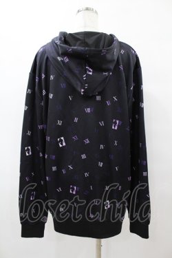 画像2: NieR Clothing / 総柄ZIPパーカー  黒×紫 H-25-08-14-059-PU-TO-KB-ZH