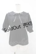 m petit by misako / NINA'sコラボ襟付きプルオーバー L ブラック H-25-08-14-1027-LO-TO-NS-ZH