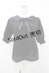 m petit by misako / NINA'sコラボ襟付きプルオーバー L ブラック H-25-08-14-1027-LO-TO-NS-ZH