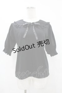 m petit by misako / NINA'sコラボ襟付きプルオーバー L ブラック H-25-08-14-1027-LO-TO-NS-ZH