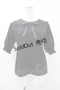 画像1: m petit by misako / NINA'sコラボ襟付きプルオーバー L ブラック H-25-08-14-1027-LO-TO-NS-ZH