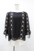 an another angelus / 壁紙ローズ刺繍プルオーバーブラウス Free BLACK H-25-08-14-1028-CA-BL-NS-ZH