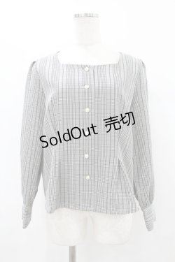 画像1: Fi.n.t / パール釦前あきブラウス Free BLACK×WH H-25-08-14-1030-CA-BL-NS-ZH