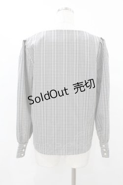 画像2: Fi.n.t / パール釦前あきブラウス Free BLACK×WH H-25-08-14-1030-CA-BL-NS-ZH