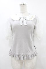 Angelic Pretty / ロゴ刺繍カラー半袖カットソー Free グレー H-25-08-14-1033-AP-TO-NS-ZH