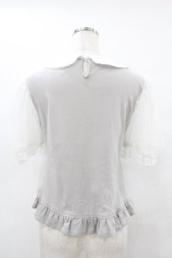 画像2: Angelic Pretty / ロゴ刺繍カラー半袖カットソー Free グレー H-25-08-14-1033-AP-TO-NS-ZH