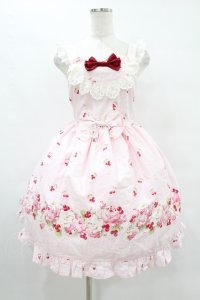 BABY,THE STARS SHINE BRIGHT / チェリーローズ柄ジャンパースカート Free ピンク H-25-08-14-1003-BA-OP-NS-ZH