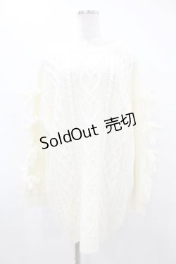 画像1: Honey Cinnamon / 袖リボンハートニットワンピース Free オフ H-25-08-14-1037-LO-OP-NS-ZT493