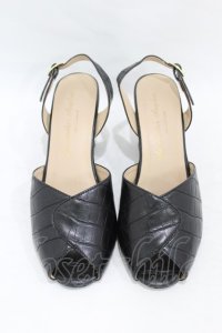 an another angelus / クロコバックストラップサンダル M/23.5cm ブラック H-25-08-14-1045-CA-SH-NS-ZH