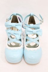 axes femme kawaii / ダブルリボンスカラップパンプス M ミント H-25-08-14-1047-AX-SH-NS-ZH