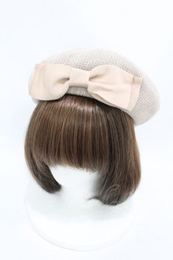 画像1: m petit by misako / リボンサーモベレー  ベージュ H-25-08-14-1050-LO-AC-NS-ZH