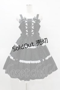 Angelic Pretty / 肩リボンジャンパースカート Free ブラック H-25-08-14-1008-AP-OP-NS-ZH