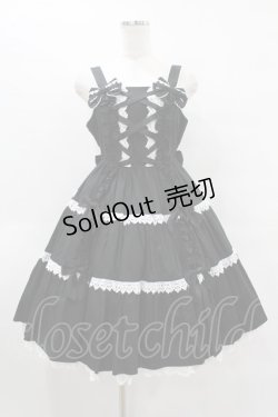 画像1: Angelic Pretty / 肩リボンジャンパースカート Free ブラック H-25-08-14-1008-AP-OP-NS-ZH