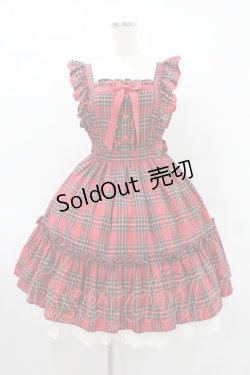 画像1: Angelic Pretty / LovelyタータンジャンパースカートSet Free レッド H-25-08-14-1002-AP-OP-NS-ZH