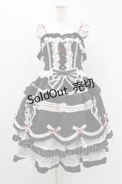 画像1: Yolanda（海外ロリータブランド） / ティアードジャンパースカート XXXL ブラック H-25-08-14-1016-EL-OP-NS-ZH