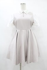 evelyn / 襟刺繍ワンピース Free グレージュ H-25-08-14-1020-LO-OP-NS-ZH