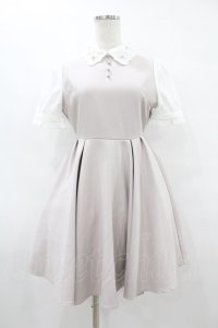 evelyn / 襟刺繍ワンピース Free グレージュ H-25-08-14-1020-LO-OP-NS-ZH