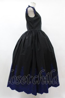 画像3: Moi-meme-Moitie / Rose Garden刺繍サンドレス 9号 黒×青 H-25-08-14-006-MO-OP-KB-ZH