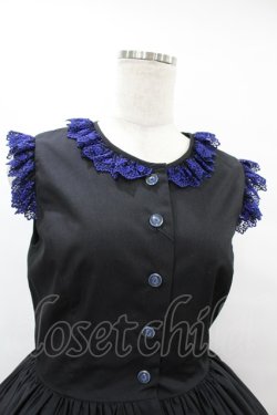 画像4: Moi-meme-Moitie / Rose Garden刺繍サンドレス 9号 黒×青 H-25-08-14-006-MO-OP-KB-ZH