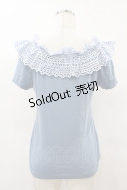 画像2: Jane Marple / カットワークギンガムカットソー  サックス H-25-08-14-012-JM-TO-KB-ZT383