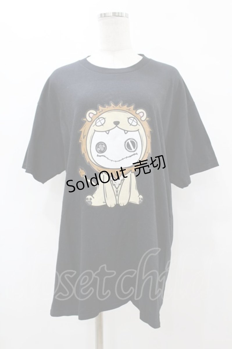 画像1: NieR CLOTHING / プリントCOTTON CUTSEW  黒 H-25-08-14-014-PU-TO-KB-ZH (1)