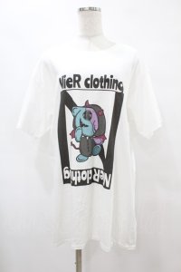 NieR Clothing / プリント半袖CUTSEW XL 白 H-25-08-14-017-PU-TO-KB-ZH