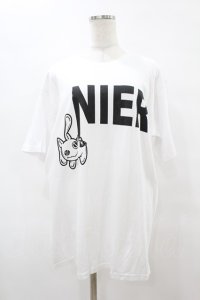 NieR Clothing / プリント半袖CUTSEW XL 白 H-25-08-14-023-PU-TO-KB-ZH