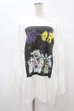 画像1: NieR Clothing / プリントLONG CUTSEW  白 H-25-08-14-026-PU-TO-KB-ZH